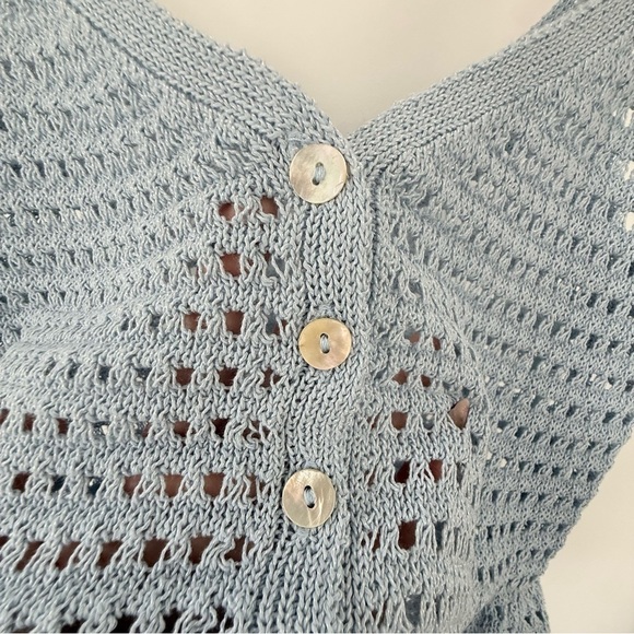 ZARA Baby Blue Peplum Crochet Crop Top | OFFERS WELCOME - Picture 5 of 15